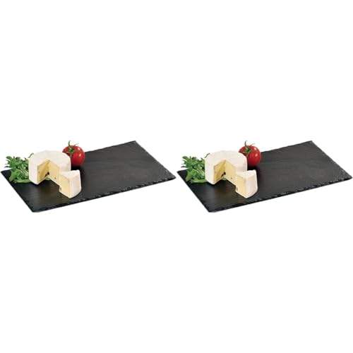 Kesper Buffet-Platte Schiefer Schwarz, 30cmx20cm (Packung mit 2) von Kesper