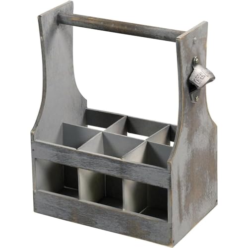 Kesper | Flaschenträger, Material: Holz, Maße: 25 x 32 x 16,8 cm, Farbe: Grau | 66265 von Kesper