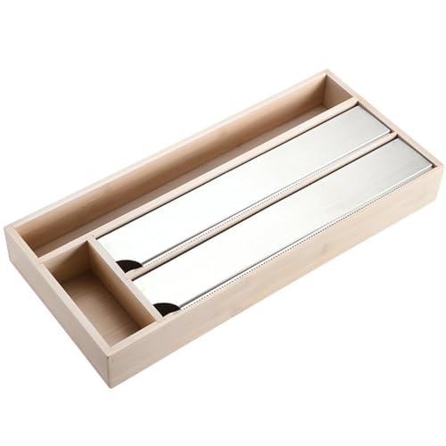 Kesper Folienspender 4 Fächer 42x19x5 cm Bambus braun Silber Organizer Folienschneider für die Schublade Frischhaltefolienspender Küchenverpackungsorganisator Kesper Folienspender 4 Fächer 42x19x5 cm Bambus braun Silber Organizer Folienschneider für die Schublade Frischhaltefolienspender Küchenverpackungsorganisator von Kesper
