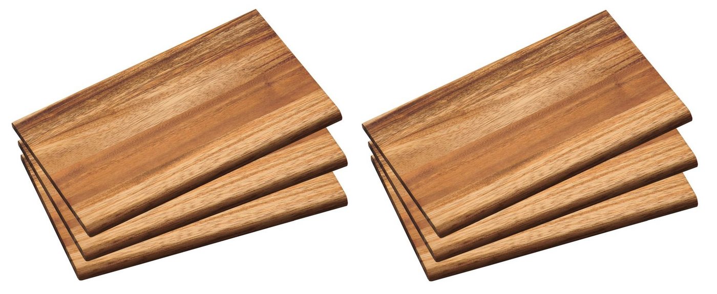 Kesper Frühstücksbrett, Hartholz, (Set, 6-St), Holzbrettset für Frührück oder Brotzeit, aus Akazienholz von Kesper