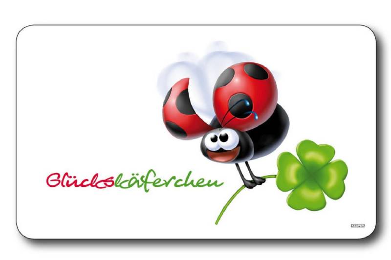Kesper Frühstücksbrett, Melamin, Dekor-Frühstücksbrettchen Glückskäferchen 23 x 14 cm von Kesper