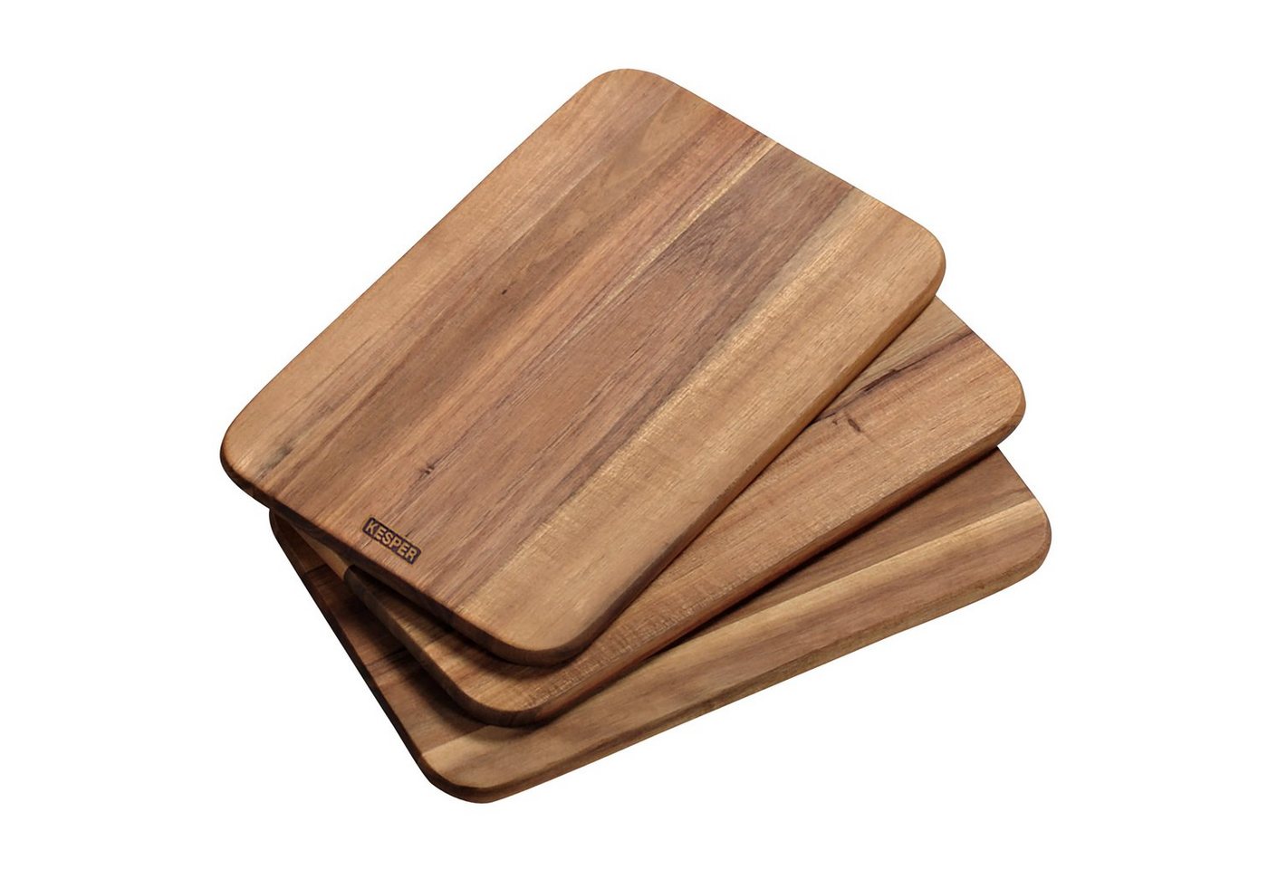 Kesper Frühstücksbrett 3x FRÜHSTÜCKSBRETTCHEN Akazien Holz 23x15x1cm Schneidbrett 21403, (3-St), Frühstücksbrett Vesperbrett Brettchen von Kesper