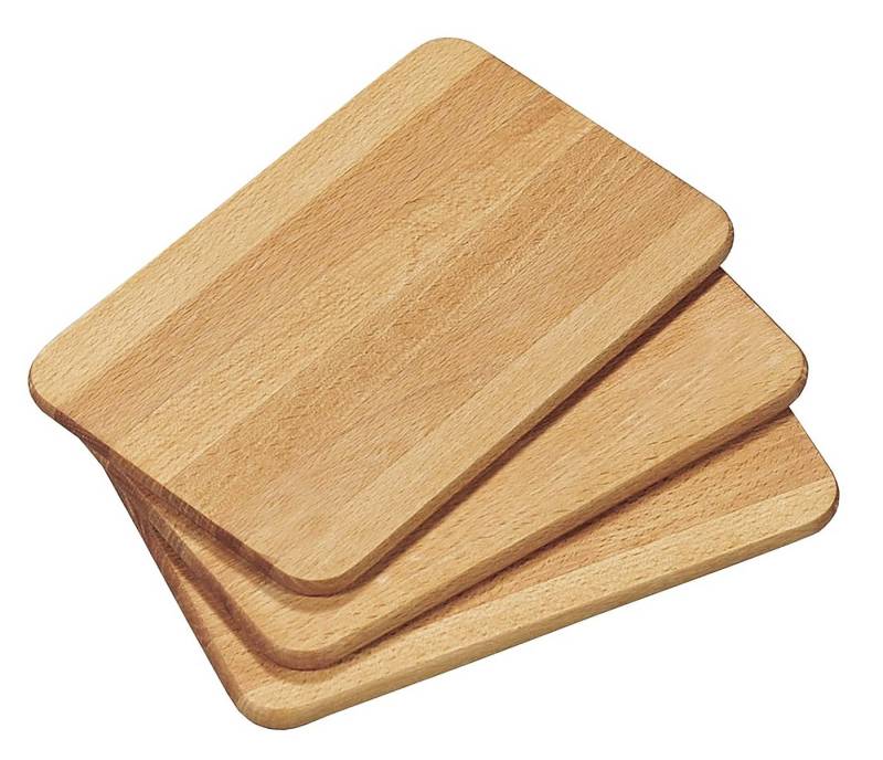 Kesper Frühstücksbrett 3x FRÜHSTÜCKSBRETTCHEN Buche 23x15x1cm Schneidbrett 85003, (3-St), Frühstücksbrett Vesperbrett Brettchen Holz von Kesper