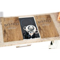 Kesper Herdabdeckplatte Bistro bunt Glas B/L: ca. 30x52 cm von Kesper