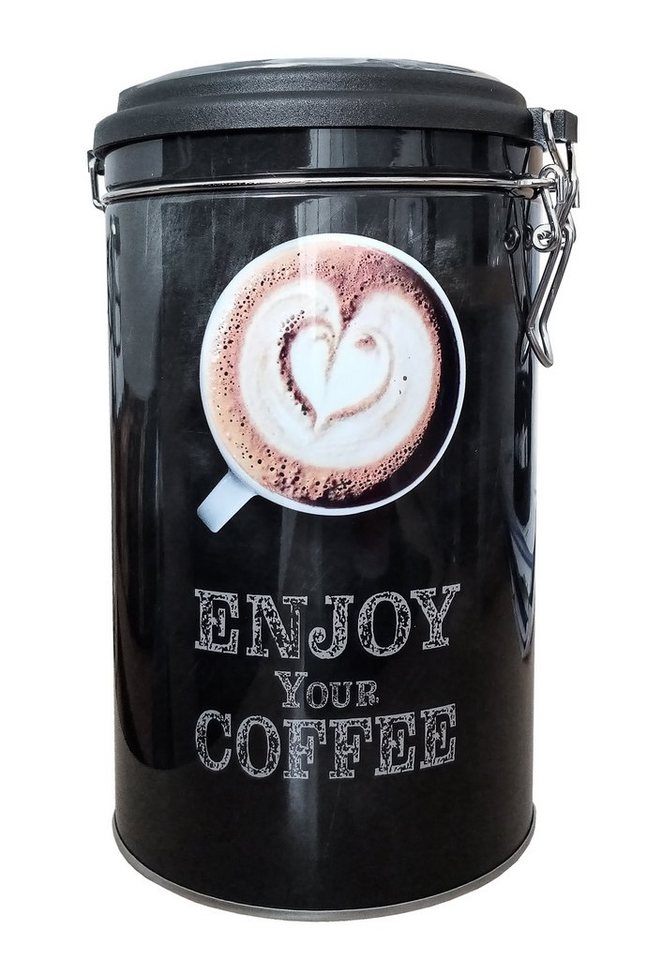 Kesper Kaffeedose KAFFEEDOSE aus Metall Ø11cm mit Sichtfenster luftdicht Matalldose 28, Blechdose Teedose Dose Kaffee Vorratsdose Aromadose von Kesper