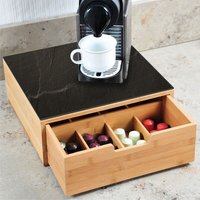 Kesper - Kaffeekapsel-Aufbewahrungsbox Box mit Schublade und Schneidebrett Bambus 2-in-1 von Kesper