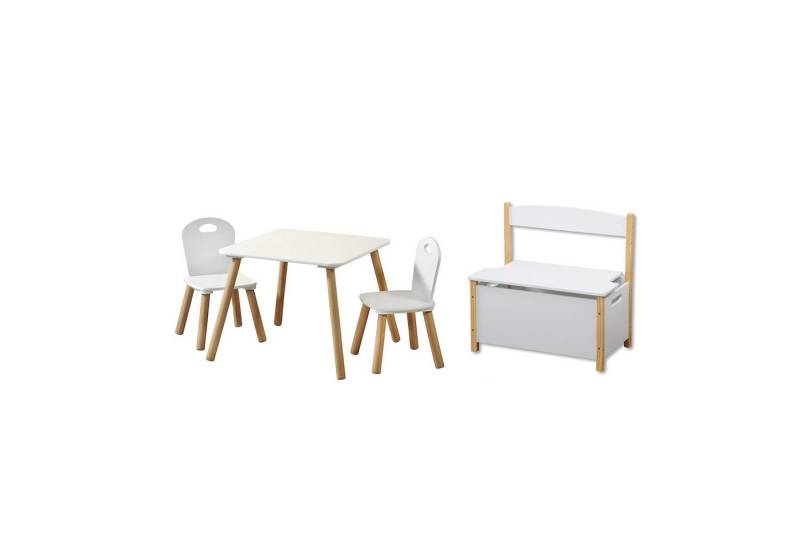 Kesper Kindertisch Kindertisch-Set, 2 Stühle & Sitzbank, Faserplatte & Holz, Weiß, perfekt für Kinderzimmer und Spielbereiche Kesper Kindertisch Kindertisch-Set, 2 Stühle & Sitzbank, Faserplatte & Holz, Weiß, perfekt für Kinderzimmer und Spielbereiche von Kesper