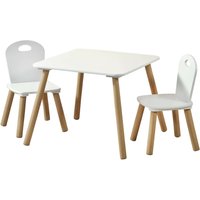 Kesper Kindertisch mit 2 Stühlen weiß, Holz von Kesper