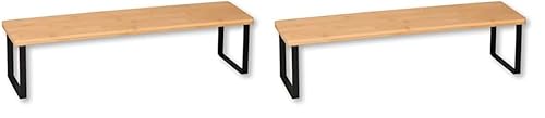 Kesper | Küchenregal, Material: Bambus, Metall, Maße: 55 x 13,5 x 15 cm, Farbe: Braun, Schwarz | 58807 (Packung mit 2) von Kesper