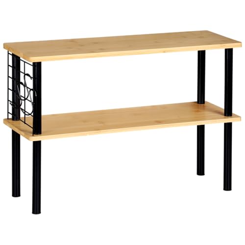 Kesper | Küchenregal, Material: Bambus, Metall, Maße: 55 x 20 x 38 cm, 2 Ablagen, Drahtgitter mit 3 Haken, Farbe: Schwarz-Natur | 58809 Kesper | Küchenregal, Material: Bambus, Metall, Maße: 55 x 20 x 38 cm, 2 Ablagen, Drahtgitter mit 3 Haken, Farbe: Schwarz-Natur | 58809 von Kesper