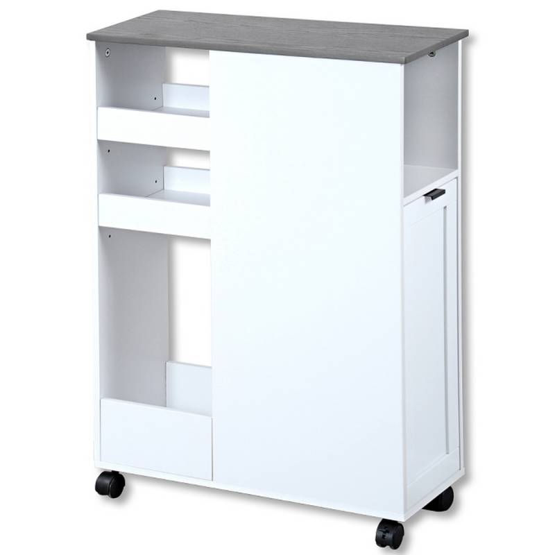 Kesper Nischen-Rollwagen weiß mit Abfalleimer 60 x 86 x 25 cm von Kesper
