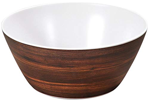 Kesper Obst- & Salatschale aus Melamin, Ø 25 x H11 cm, Salat Schüssel, Bowl Schüssel, Optik Darkwood, Brot Schale, Gebäck Schale, von Kesper