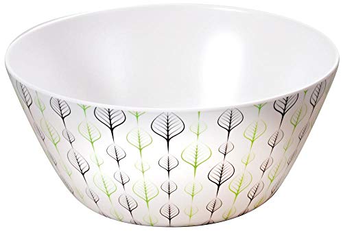 Kesper Obst- & Salatschale aus Melamin, Ø 25 x H11 cm, Salat Schüssel, Bowl Schüssel, Optik Leafes, Brot Schale, Gebäck Schale, von Kesper