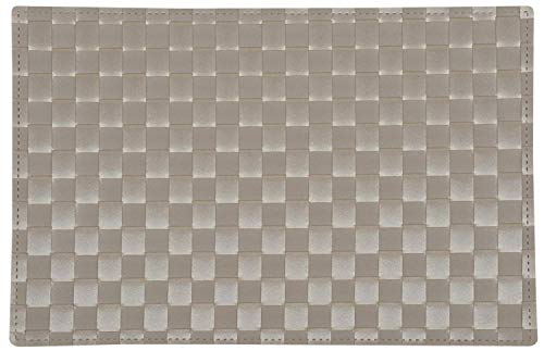 Kesper Platzset, Tischset GEFLOCHTEN Taupe Graubraun 43x30cm Kunststoff von Kesper