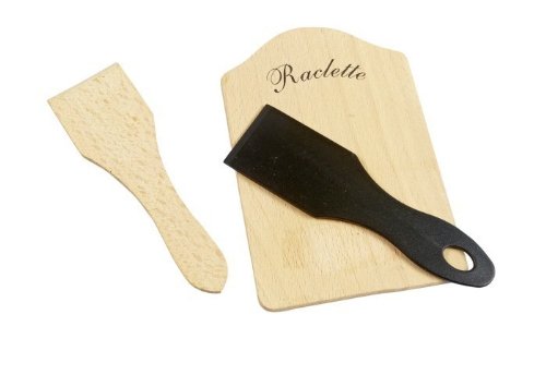 Raclette - Brettchen 14 x 10 cm mit Schriftzug "Raclette" aus Buche/Kesper/Untersetzer/Holzbrettchen/Raclettebrettchen von Kesper