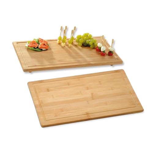 Kesper | Schneide- und Abdeckplatte | 2 Stück | FSC Bambusholz | Herdabdeckplatte je 50 x 28 x 4 cm | ideal auch als Ceranfeldabdeckung von Kesper