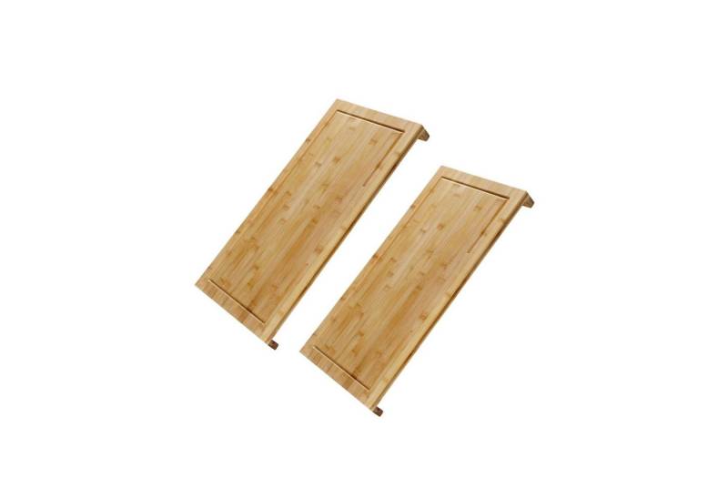 Kesper Schneide- und Abdeckplatte 2 Stück Herdabdeckplatte, Bambusholz, 54 x 28 x 4 cm, Bambus, (2 tlg), robust mit Saftrinne, ideal auch als Schneidunterlage o. Servierbrett von Kesper