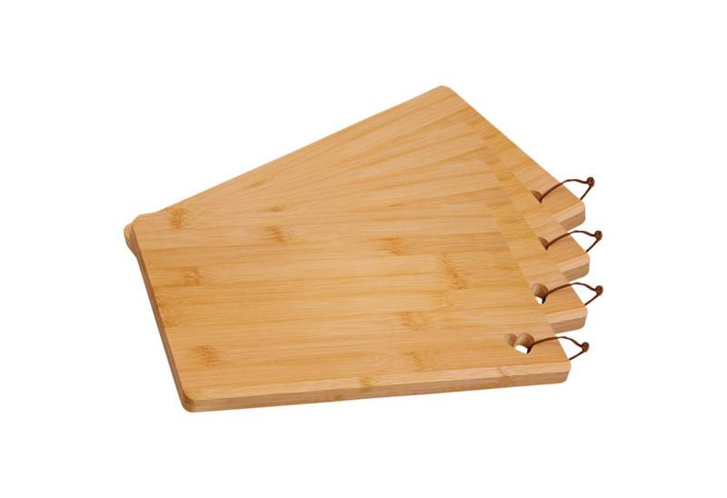 Kesper Frühstücksbrett 4 Stück Schneidebrett mit Herzausschnitt, Bambus - 32 x 21cm, Holz, (4-St), zum Brandmalen oder für eine Laser Gravur geeignet von Kesper