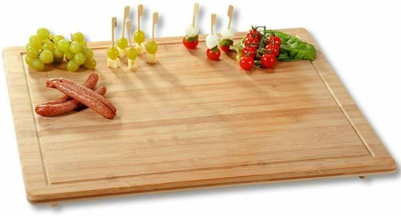Kesper Schneidebrett Kesper 54599 Schneide- und Abdeckplatte Bambus 56 x 50 x 4 cm von Kesper