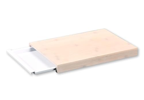 Kesper |Schneidebrett mit Auffangschale, Material: FSC®-zertifizierter Bambus, Kunststoff, Maße: 38 x 25,5 x 3,5 cm, Farbe: Beige, Weiß | 57352 von Kesper