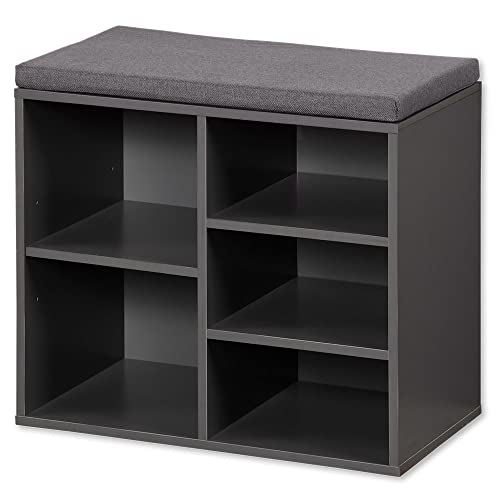 KESPER Schuhschrank mit Sitzkissen, Material: Faserplatte, Maße: B51,5 x H48 cm x L29,5 cm, Farbe: Weiß 15913 von Kesper