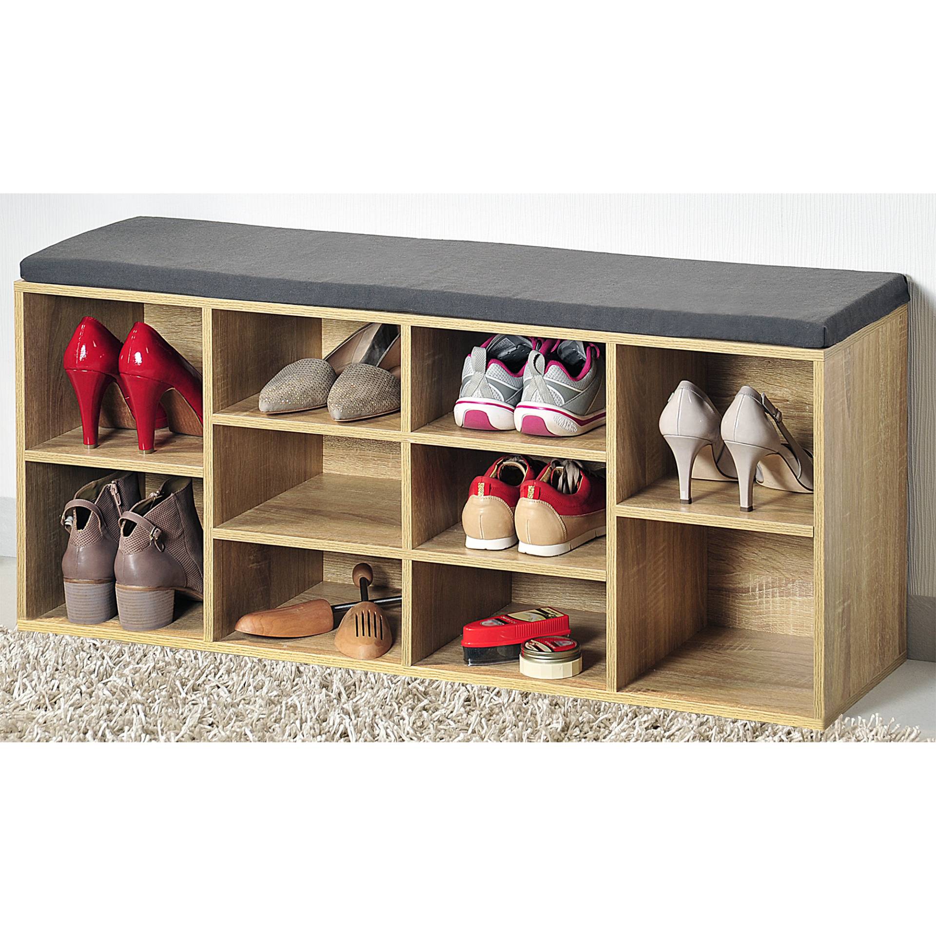 Kesper Schuhschrank braun 103,5 x 48 x 29,5cm mit Sitzkissen Kesper Schuhschrank braun 103,5 x 48 x 29,5cm mit Sitzkissen von Kesper