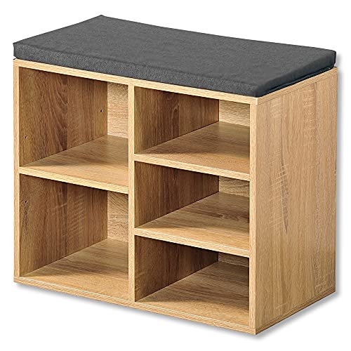 Kesper | Schuhschrank mit Sitzkissen, Material: Faserplatte, Maße: B51,5 x H48 cm x L29,5 cm, Farbe: Natur - Sonoma Eiche | 15925 von Kesper