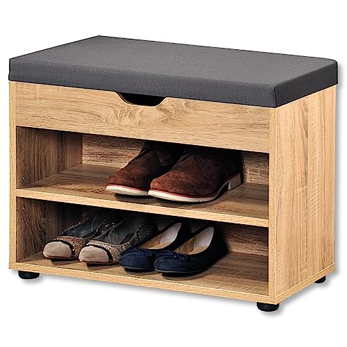 Kesper Schuhschrank mit Sitzkissen, Material: Faserplatte, Maße: B60 x H45 cm x L30 cm, Farbe: Braun 15924 13 von Kesper