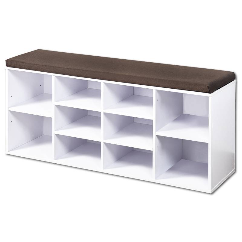 Kesper Schuhschrank mit Sitzkissen weiß 103,5 x 48 x 29,5 cm von Kesper