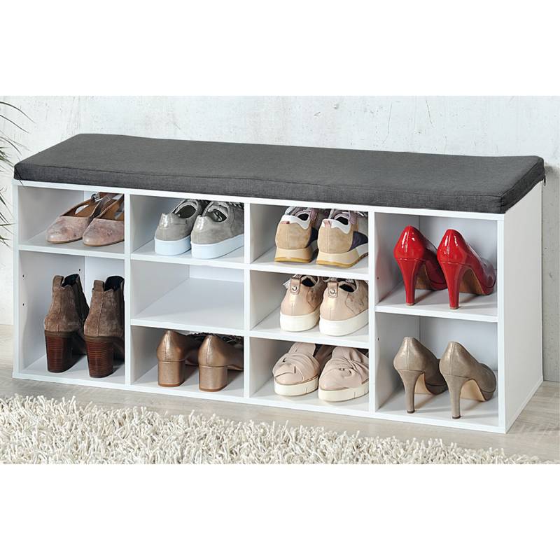 Kesper Schuhschrank mit Sitzkissen weiß 103,5 x 48 x 29,5 cm von Kesper
