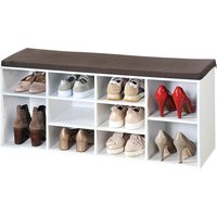 Kesper Schuhschrank mit Sitzkissen weiß Spanplatte B/H/L: ca. 29,5x48x103,5 cm von Kesper