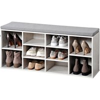 Kesper Schuhschrank mit Sitzkissen weiß Spanplatte B/H/L: ca. 29,5x48x103,5 cm von Kesper