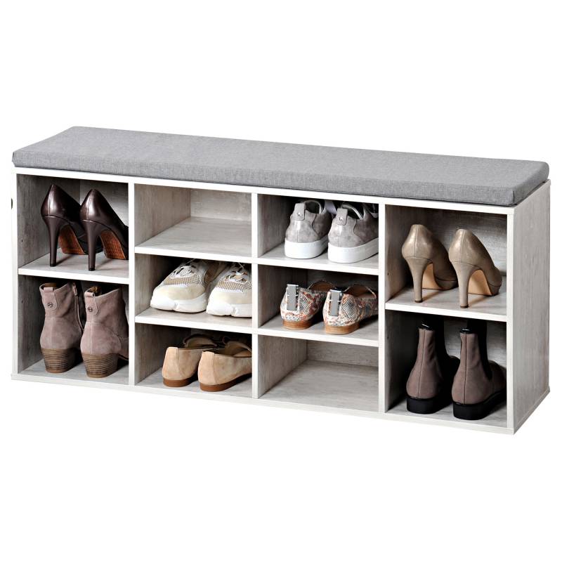 Kesper Schuhschrank weiß 103,5 x 48 x 29,5 cm mit Sitzkissen von Kesper