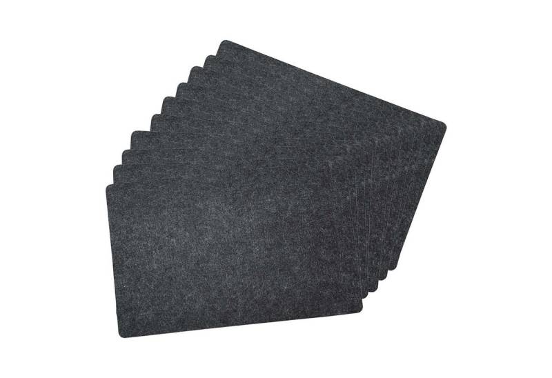 Kesper Platzset 10 Platzsets Filz-Optik, dunkelgrau - 45 x 30 cm, (10-St), geräuschdämpfend von Kesper