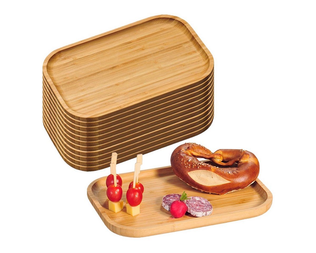 Kesper Servierbrett 12 Servierbretter mit hochgezogenem Rand - Bambus - 30,5 x 20cm, Holz, (12-St), mit hochgezogenem Rand Kesper Servierbrett 12 Servierbretter mit hochgezogenem Rand - Bambus - 30,5 x 20cm, Holz, (12-St), mit hochgezogenem Rand von Kesper