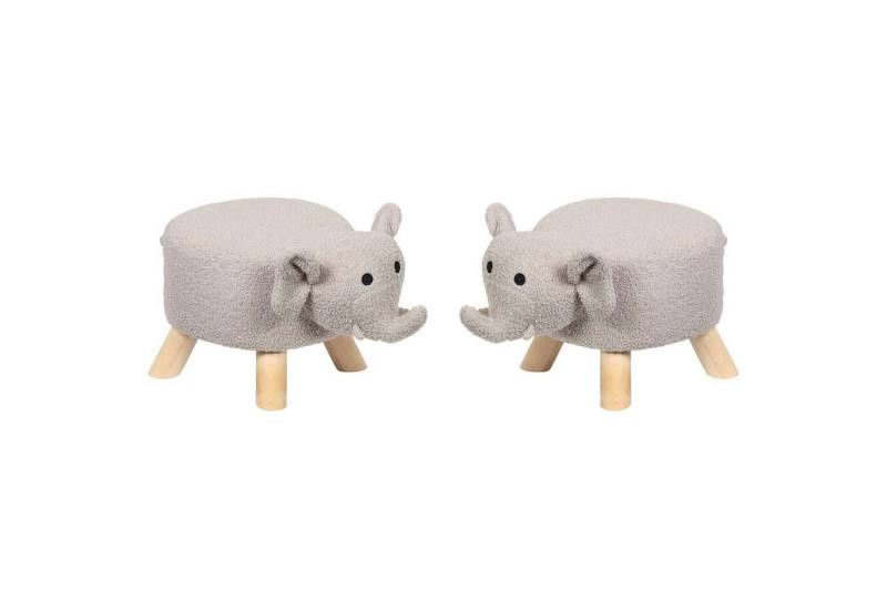 Kesper Kinderhocker 2er Set Kinderhocker - Elefant, hellgrau (2 St) von Kesper