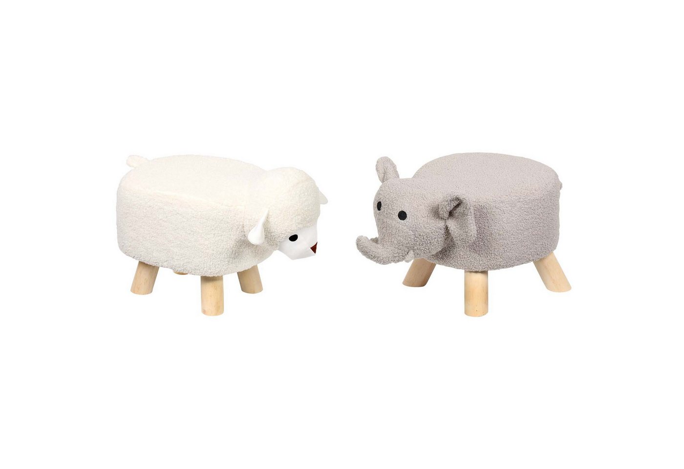 Kesper Kinderhocker 2er Set Kinderhocker - Elefant + Schaf (2 St) von Kesper