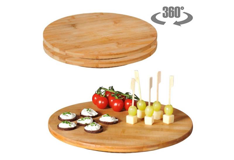 Kesper Servierbrett 3 Dreh- und Servierplatten - Bambus - Ø 35cm, Holz, (3-St), um 360° drehbar von Kesper