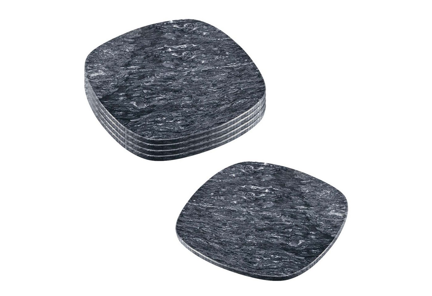 Kesper Servierbrett 5 Stück Buffetplatte aus Marmor - 25 x 25 cm, Marmor, (5-St), abgerundete Ecken Kesper Servierbrett 5 Stück Buffetplatte aus Marmor - 25 x 25 cm, Marmor, (5-St), abgerundete Ecken von Kesper