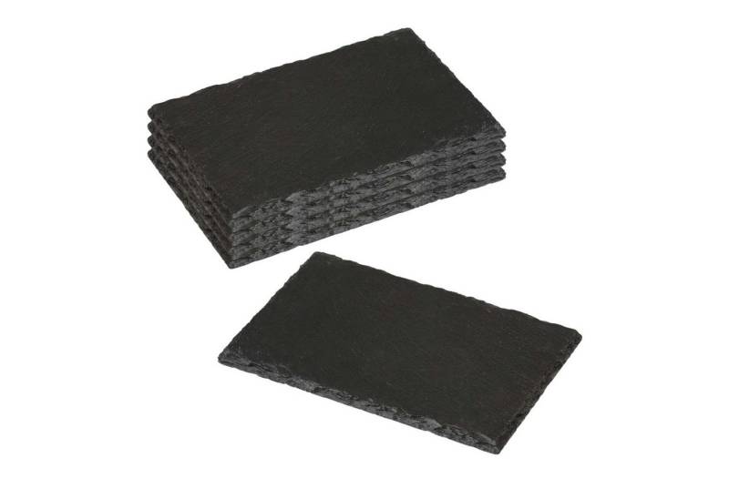 Kesper Servierbrett 5 Stück Buffetplatte aus Schiefer - 22 x 14 cm, Schiefer, (5-St), naturbelassener Rand von Kesper