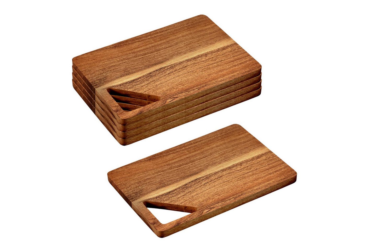 Kesper Frühstücksbrett 5 Stück Schneidebrett, Akazie - 28 x 19cm, Holz, (5-St), mit komfortablen Griffloch Kesper Frühstücksbrett 5 Stück Schneidebrett, Akazie - 28 x 19cm, Holz, (5-St), mit komfortablen Griffloch von Kesper