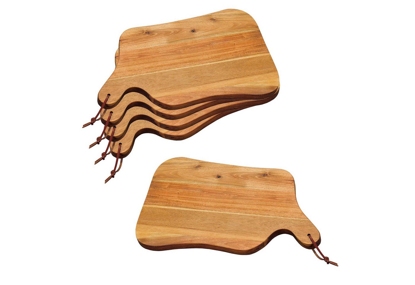 Kesper Servierbrett 5 Stück Servierbrett mit Tragegriff - Akazienholz - 37,5 x 23cm, Holz, (5-St), praktisches Lederband zum Aufhängen Kesper Servierbrett 5 Stück Servierbrett mit Tragegriff - Akazienholz - 37,5 x 23cm, Holz, (5-St), praktisches Lederband zum Aufhängen von Kesper