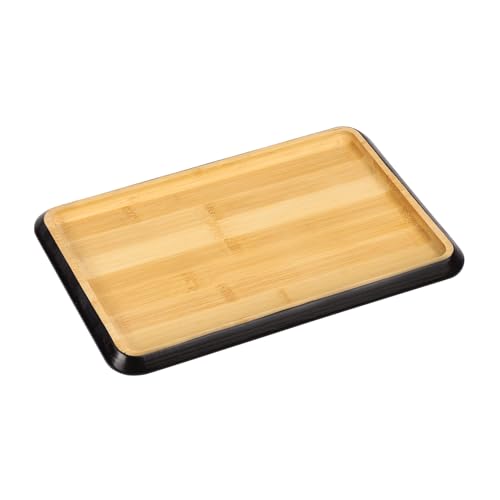 Kesper | Servierbrett | Material: Bambus - FSC®-Zertifiziert | mit BIOFA-Öl | Maße: 30, 5 x 20 x 2 cm | Farbe: Braun mit schwarzem Rand | Serviertablett Holz | 58370 von Kesper