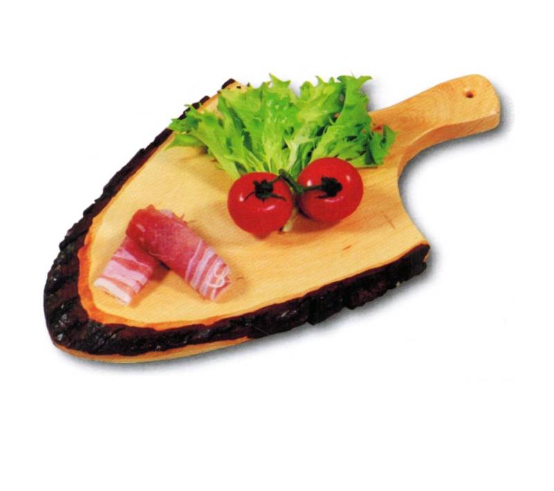 Kesper Servierplatte RINDEN SERVIERPLATTE aus HOLZ 30-35x18cm Servierbrett 3, Nadelholz, Schinkenbrett Käseplatte von Kesper