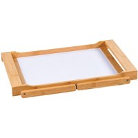 Kesper Tablett mit Klappfüßen, 54,5 x 33 x 23 cm, aus FSC-zertifiziertem Bambus/MDF, weiß beschichtet, Frühstückstablett von Kesper