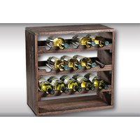 Kesper Weinflaschen-Regalsystem, Flaschenregalsystem, Flaschenhalter, aus FSC®- Kiefernholz, 500 x 500 x 250 mm, braun von Kesper