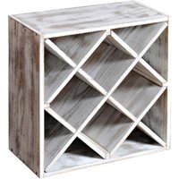 Kesper Weinregal stapelbar weiß Holz B/H/L: ca. 50x25x20 cm von Kesper