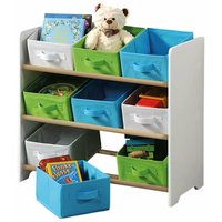 Kesper - Spielzeug-Organizer mit Textilschubladen, Kinderzimmer Bücherregal in attraktiven Farben von Kesper