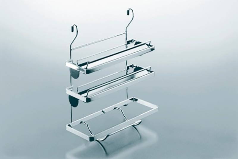 Kesseböhmer Küchenrückwand Kesseböhmer Linero 2000 Relingsystem - Rollenhalter 3-etagig, chrom von Kesseböhmer