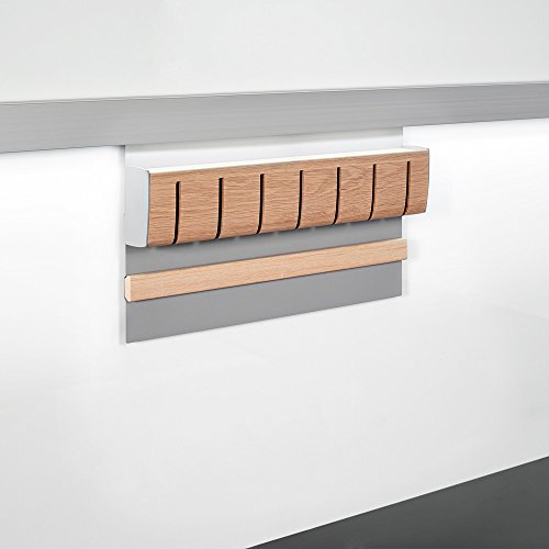 Linero MosaiQ Magnet-Messerhalter in Dekor Holz Eiche 350 x 45 x 200 mm Titan grau/Messerhalter/Relingsystem/Kesseböhmer von Kesseböhmer